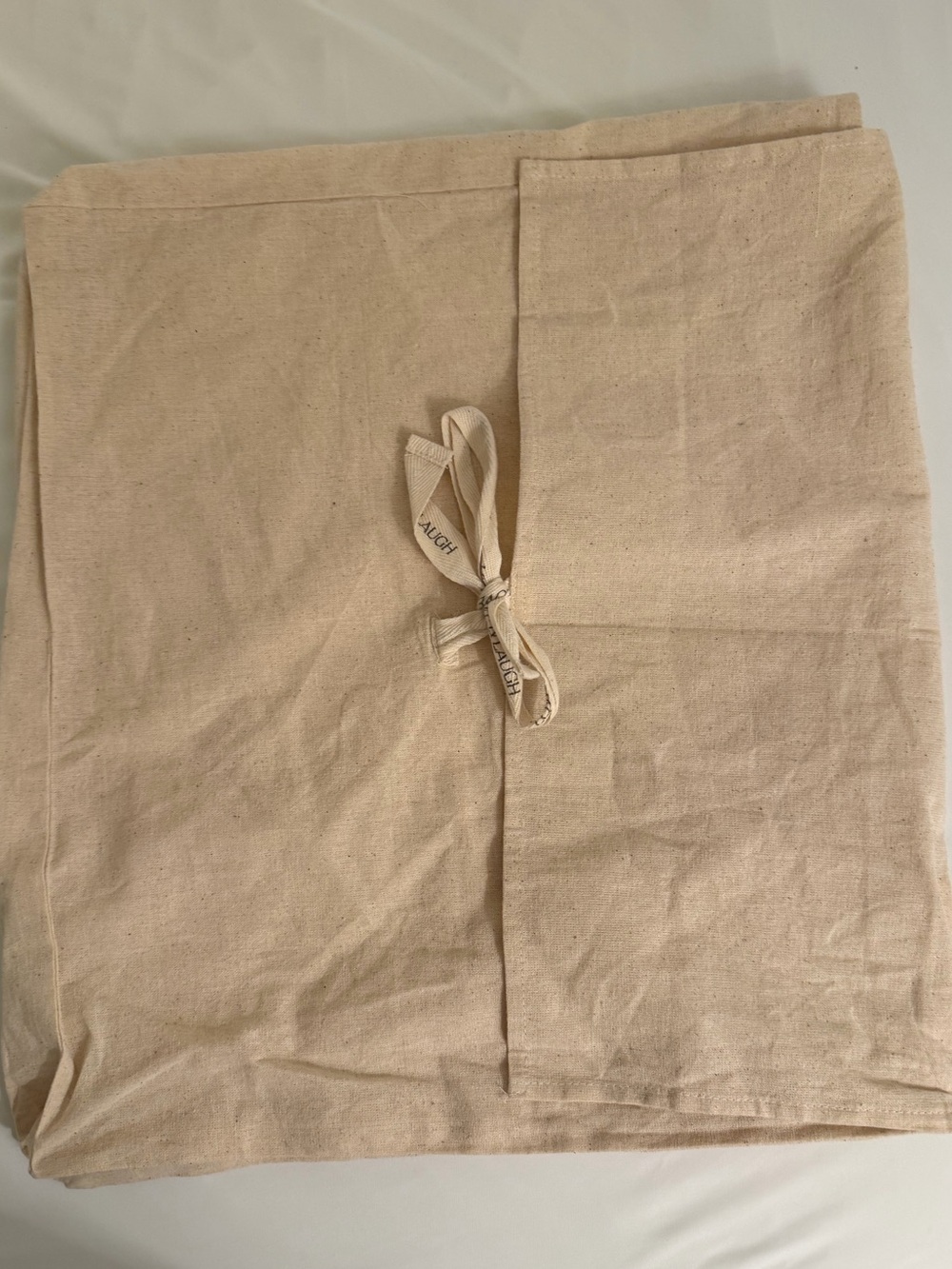 Natural Cotton Drawstring Bag with Branded Tie